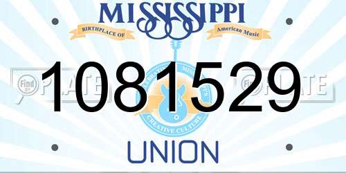 1081529 Mississippi License Plate