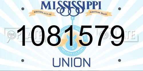 1081579 Mississippi License Plate