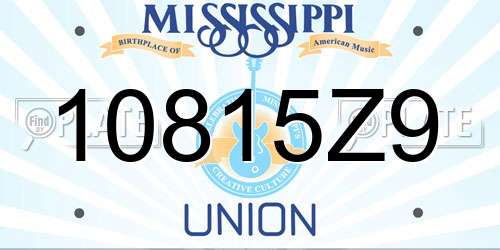 10815Z9 Mississippi License Plate