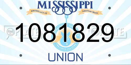 1081829 Mississippi License Plate
