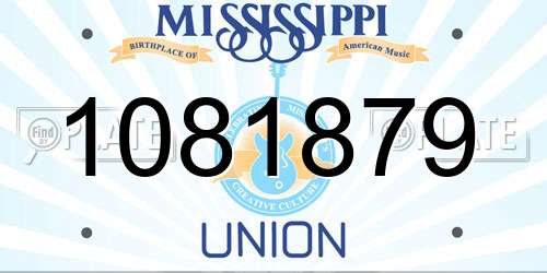 1081879 Mississippi License Plate