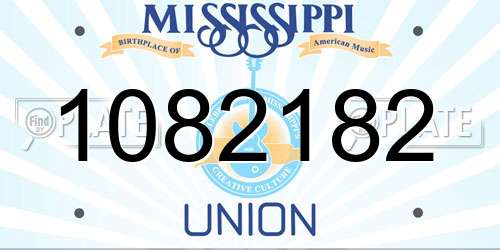1082182 Mississippi License Plate