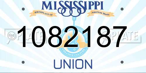 1082187 Mississippi License Plate