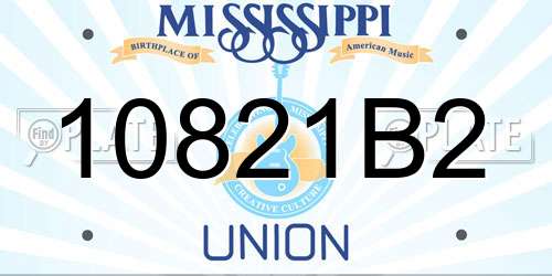 10821B2 Mississippi License Plate