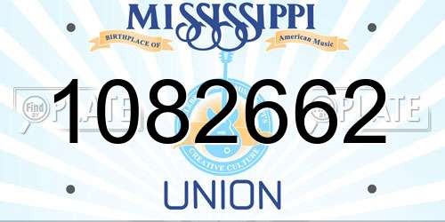1082662 Mississippi License Plate