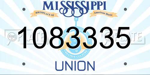 1083335 Mississippi License Plate