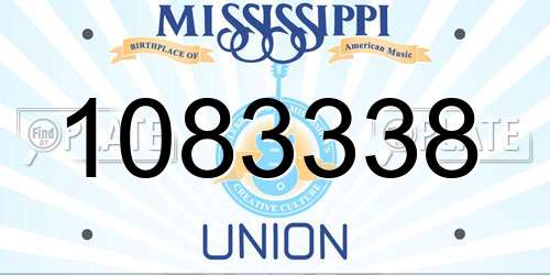1083338 Mississippi License Plate