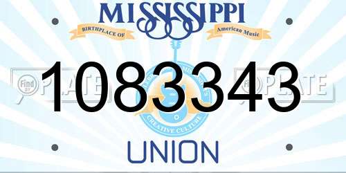 1083343 Mississippi License Plate