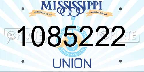 1085222 Mississippi License Plate