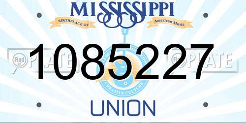 1085227 Mississippi License Plate