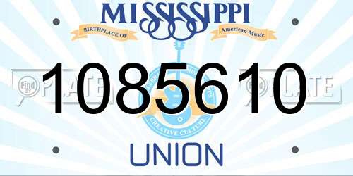 1085610 Mississippi License Plate