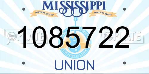 1085722 Mississippi License Plate