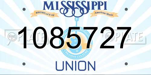 1085727 Mississippi License Plate