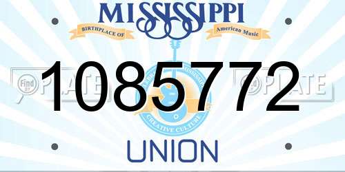 1085772 Mississippi License Plate