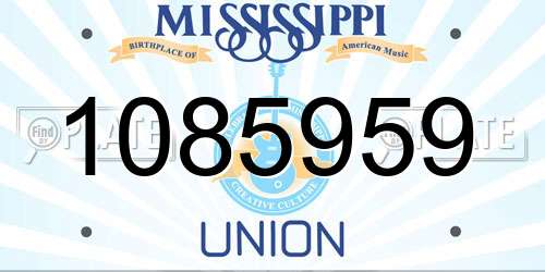 1085959 Mississippi License Plate