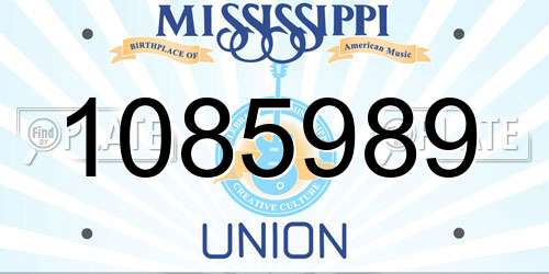 1085989 Mississippi License Plate