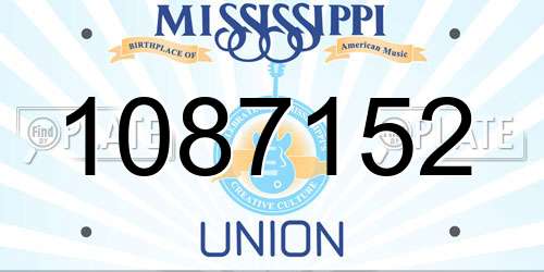 1087152 Mississippi License Plate