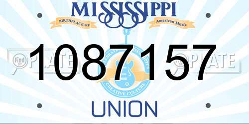 1087157 Mississippi License Plate