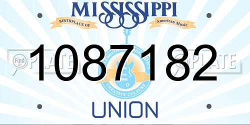 1087182 Mississippi License Plate