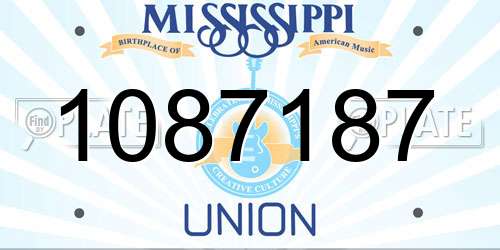 1087187 Mississippi License Plate