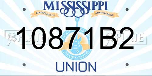 10871B2 Mississippi License Plate