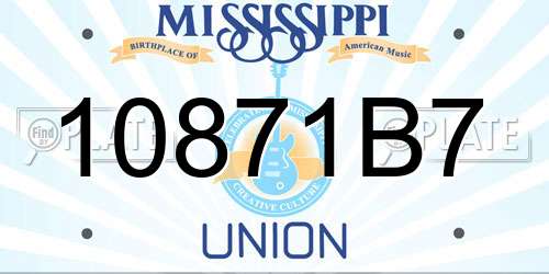10871B7 Mississippi License Plate