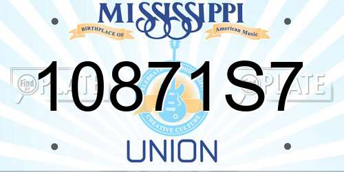 10871S7 Mississippi License Plate