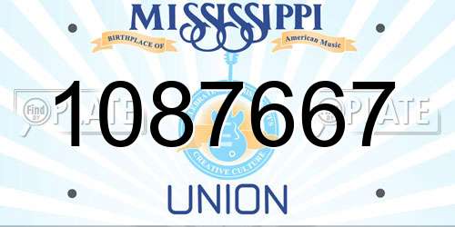 1087667 Mississippi License Plate