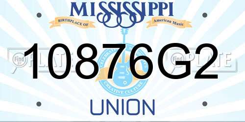 10876G2 Mississippi License Plate