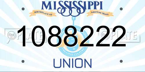 1088222 Mississippi License Plate
