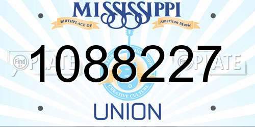 1088227 Mississippi License Plate