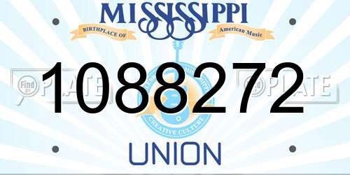 1088272 Mississippi License Plate