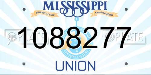 1088277 Mississippi License Plate