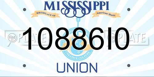 10886I0 Mississippi License Plate