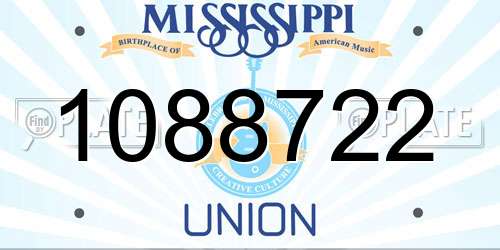 1088722 Mississippi License Plate