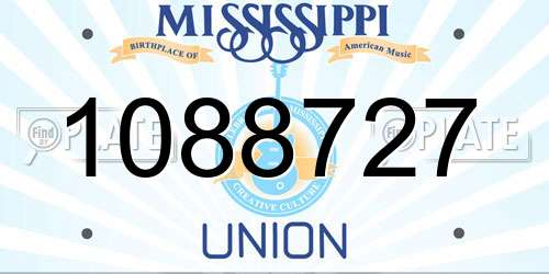 1088727 Mississippi License Plate