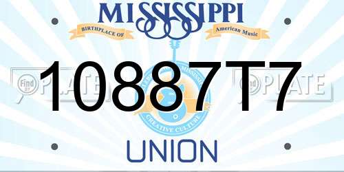 10887T7 Mississippi License Plate