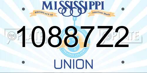 10887Z2 Mississippi License Plate