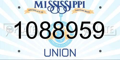 1088959 Mississippi License Plate