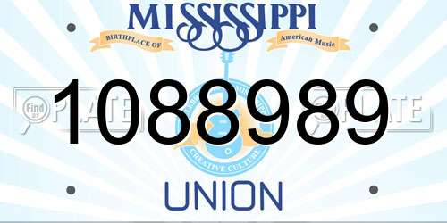 1088989 Mississippi License Plate