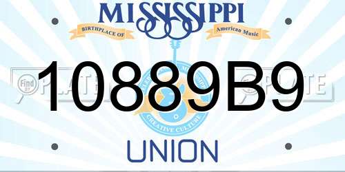 10889B9 Mississippi License Plate