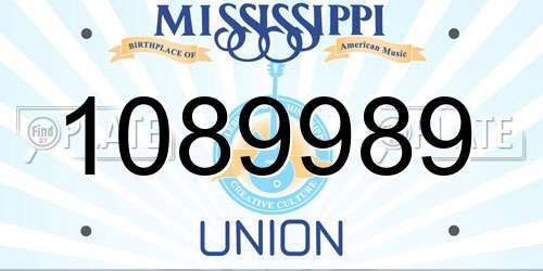 1089989 Mississippi License Plate