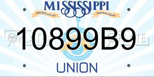 10899B9 Mississippi License Plate