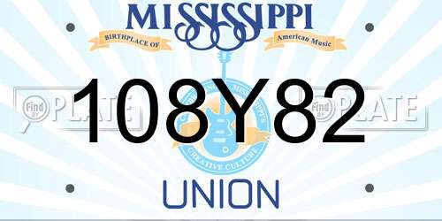 108Y82 Mississippi License Plate