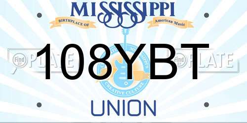 108YBT Mississippi License Plate