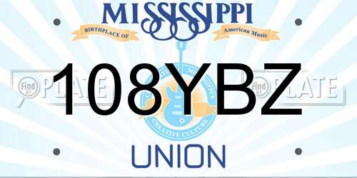 108YBZ Mississippi License Plate