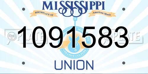 1091583 Mississippi License Plate