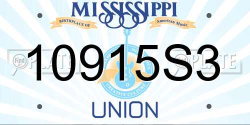 10915S3 Mississippi License Plate