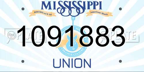 1091883 Mississippi License Plate