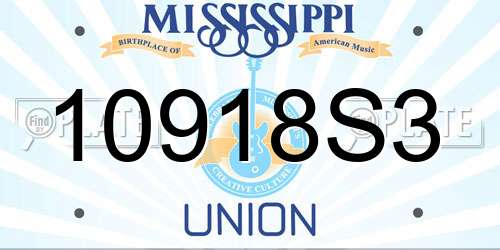 10918S3 Mississippi License Plate